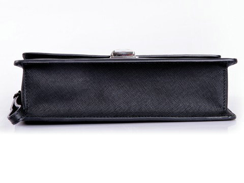 2014 Prada Saffiano Leather Flap Clutch VR0092 black for sale - Click Image to Close